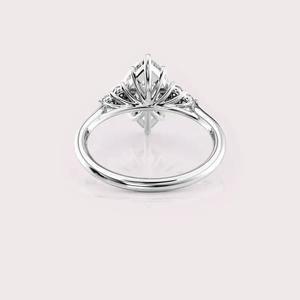 IGI Certified Marquise Shape Lab Created Diamond Engagement <b>Ring</b> Solid 925 Sterling Silver Cluster <b>Ring</b> - Product Image 4