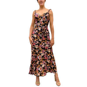 Abito lungo floreale rosso da donna Sam Edelman - Traspirante, stile gotico, per l'ufficio e il tempo libero, taglia 0 - ODM - Product Image 4