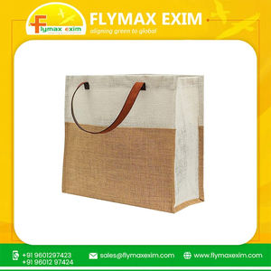 กระเป๋าช้อปปิ้งปอกระเจาขนาดเล็กเป็นมิตรต่อสิ่งแวดล้อมขนาดกว้างขวางและใช้งานได้หลากหลายพร้อมที่จับหนังแท้ที่ผลิตด้วยความระมัดระวัง - Product Image 2