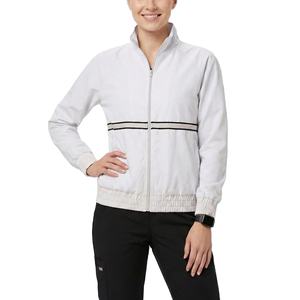 Veste de maintien au chaud personnalisable pour femmes, uniforme d'allaitement, col montant, fermeture éclair intégrale, anti-humidité, manteau élégant pour le personnel médical, vente en gros - Product Image 1
