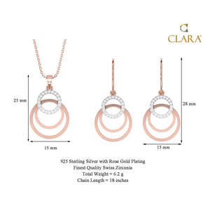 CLARA Juego de Collar y Pendientes Irina de Plata de Ley 925, Colección de Joyería Fina - Product Image 4