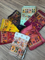 Sari en soie pashmina Rajwadi pur et doux, tissé avec du fil de Cachemire, pallu tissé, pour mariage, fête classique, tenue de mariée pour femmes