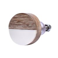 Poignées de meubles en résine et bois faites à la main, blanc et marron, pour tiroirs, commodes, armoires de cuisine, quincaillerie de mobilier – Vente en gros