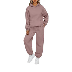 Ensemble deux pièces pour femmes, ensemble de sport, survêtement, jogging, sweat-shirt à capuche, haut court, pantalon, ensembles assortis pour femmes, tenue - Product Image 1