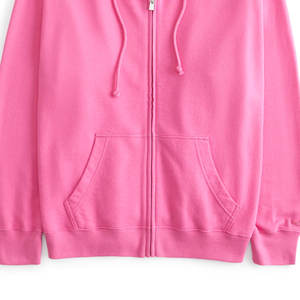 Sudaderas con cremallera de color rosa para mujer, sudaderas con capucha de moda de manga larga con logotipo personalizado para entrenamiento, sudaderas con capucha de último diseño para mujer - Product Image 6