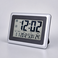 LCD Digitaler Wecker mit Großem Display, Tisch- und Wanduhr mit Temperaturanzeige, Kalender, Tag und Datum, 12/24-Stunden-Anzeige für Zuhause und Büro