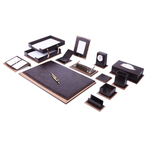 Star Luxury 14 Pieces Leather and Wooden <b>Desk</b> Organizer Set - Product Image 4