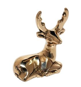 แตรกวางขนาดเล็กชุบทองเหลืองเงางามสำหรับโต๊ะในบ้านและตู้โชว์ของตกแต่งชุดกวาง2ชิ้น - Product Image 2