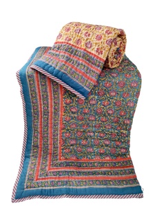 100% coton réversible reine taille couette à la main bloc imprimé confortable léger hiver couette traditionnel fabriqué à la main - Product Image 3