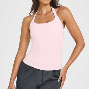 เสื้อกล้ามสายคล้องคอสำหรับผู้หญิงเสื้อสายคล้องคอผ้าไนลอนสำหรับเล่นฟิตเนสโยคะ - Product Image 1