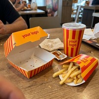 Boîte à frites personnalisée en papier, support pour frites, emballage pour chips, snacks, restauration rapide