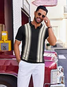 เสื้อโปโลลายทางผู้ชายเสื้อโปโลแขนสั้นลำลองคลาสสิกเสื้อโปโลผ้าฝ้ายระบายอากาศมีสไตล์สำหรับแบรนด์เสื้อผ้า OEM - Product Image 3