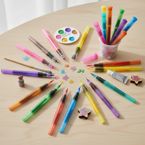 Stylo <span class=keywords><strong>pinceau</strong></span> à peinture aquarelle scintillante <span class=keywords><strong>rechargeable</strong></span> <span class=keywords><strong>de</strong></span> qualité supérieure, marqueurs artistiques économiques pour artistes/étudiants - Product Image 5