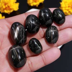 Natural negro estrella diópsido septiembre piedra natal cabujón suelto hecho a mano piedra preciosa pulido suave piedra que fluye - Product Image 3