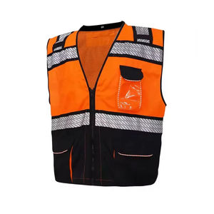 Nouveauté Gilet de sécurité réfléchissant haute visibilité ANSI Classe 1 avec LED clignotante, respirant, coupe-vent, imperméable, en polyester, vêtement de travail - Product Image 1