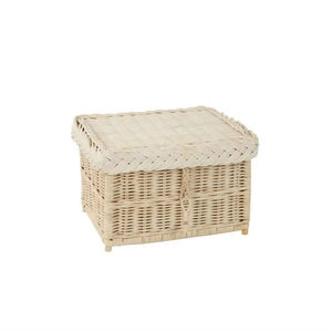 Cercueil compact carré en osier pour la crémation des animaux de compagnie, urne commémorative tissée naturelle, boîte minimaliste écologique, récipient de souvenir - Product Image 6