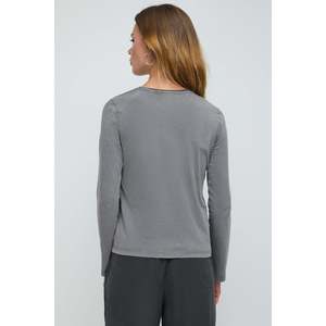 Camiseta Básica de Manga Larga para Mujer, 100% Algodón, Transpirable, Corte Ajustado, Estilos Casual/Deportivo/Sensual, Alta Calidad - Product Image 4