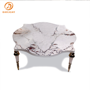 Table à manger carrée irrégulière de luxe de haute qualité avec plateau en marbre, ensemble de table à manger carrée royale, 6 chaises, table à manger de cuisine - Product Image 6