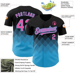 Camiseta de béisbol personalizada OEM al por mayor, sublimación de alta calidad, transpirable, duradera, con número de nombre, uniforme de mejor rendimiento en campo - Product Image 6