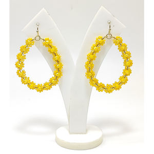 Nouvelle mode femmes boucles d'oreilles créoles décoratives fête perle raphia bijoux Style tendance - Product Image 6