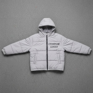 Veste d'hiver personnalisée légère pour hommes Manteau à capuche avec fonction coupe-vent Veste à glissière en duvet de coton bon marché pour hommes - Product Image 1