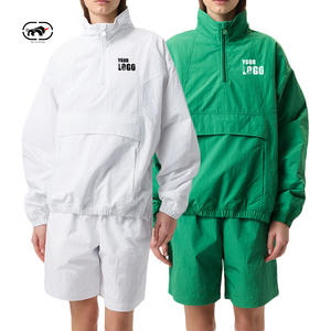 Conjunto corto cortavientos de nailon personalizado para hombre, chándal Anorak con estampado transpirable, chaqueta y pantalones de lluvia, chándal de 2 piezas - Product Image 2