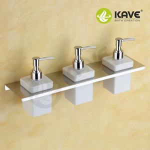 Dispensador de jabón líquido triple de acero inoxidable plateado, botellas de bomba recargables para baño, cocina, fregadero de Hotel, loción de lavado a mano - Product Image 6