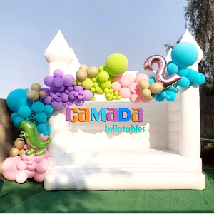 Château gonflable de luxe tout blanc pour adultes et enfants, idéal pour les fêtes de mariage, avec souffleur et kits de réparation inclus - Product Image 2