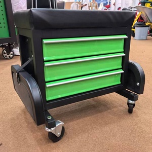 Rolling Mechanic <strong>Stool</strong> &amp; Garage Creeper Seat with 3-Drawer Tool Storage Chest - Product Image 3