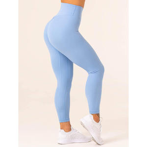 Durable personnalisé bleu NKD taille haute Scrunch Leggings profilé dos ceinture et vêtements actifs mode Gym Leggings pour les femmes - Product Image 2