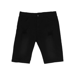 Shorts en jean grande taille 52 pour hommes, mode estivale décontractée, couleur unie, coupe droite, respirant, séchage rapide, 100% coton, broderie, grande taille - Product Image 3
