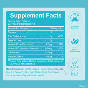 Gommes énergétiques à la caféine en marque propre, complément alimentaire à mâcher pour la concentration, pour le fitness et l'usage quotidien - Product Image 5