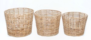 Cesta de paja de caña de algas marinas naturales 100%, venta al por mayor, almacenamiento directo de fábrica, cesta para plantas de lavandería, fabricación de exportación, Bangladesh