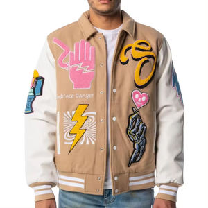 Parches de diseño personalizados, chaqueta con letras bordadas, estilo caliente, ropa informal, chaqueta universitaria, chaqueta profesional Unisex para exteriores - Product Image 2