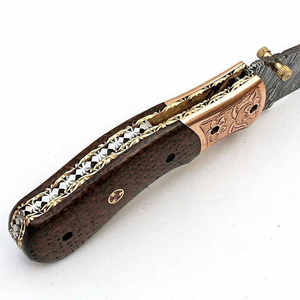 Couteau pliant en acier damas avec manche en bois confortable Couteaux pliants de camping - Product Image 6