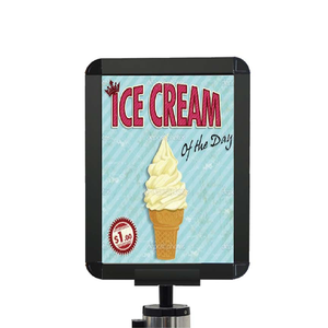 Ventas calientes PB60192 Señalización de poste de cola cilíndrica de aluminio fácil de leer Tableros de publicidad impresos para señalización de área de espera - Product Image 5