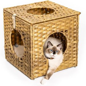 Cama de mimbre para mascotas de alta calidad, venta al por mayor, nido de ratán Natural hermoso para gatos, característica sostenible hecha en Vietnam - Product Image 1