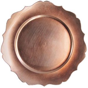 Plaque de chargement en bronze martelé avec surface texturée ronde en métal et bord lisse - Product Image 3