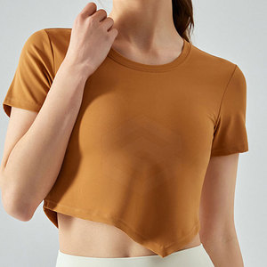 Top Corto de Verano para Mujer, Informal, Ecológico, Cuello Redondo, Manga Corta, 100% Algodón, Personalizable - Product Image 5