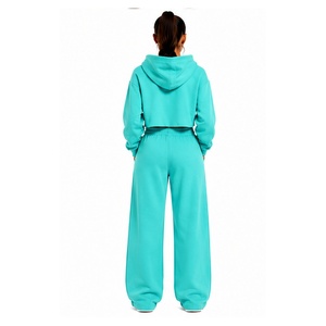 Ensemble de survêtement décontracté pour femme : sweat à capuche court et pantalon de jogging, écologique, séchage rapide, idéal pour le fitness, la gym et le sport - Product Image 6