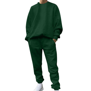 Vêtements de sport de couleur unie pour hommes, ensembles de survêtement d'automne, sweat-shirt + pantalon pour hommes, tenue décontractée en 2 pièces, ensembles de survêtement pour hommes en vente - Product Image 1