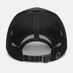 Black Vintage Trucker Cap with <b>Star</b> Pattern Mesh <b>Fabric</b> Adjustable Unisex Casual Hat 6-Panel Design Washed Denim Finish Common - Product Image 3