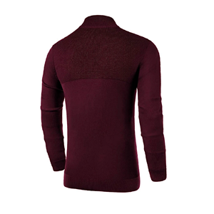 Suéter de Punto de Lana para Hombre, de Invierno, Cálido, Cómodo, Informal, de Primera Calidad, Color Sólido, con Media Cremallera, Precio Económico al por Mayor - Product Image 4