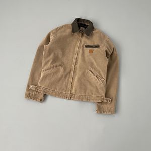 แจ็คเก็ตยีนส์วินเทจทรงวาร์ซิตี้สำหรับผู้ชาย ผ้าแคนวาส สไตล์เวิร์คแวร์ ซิปหน้า ลำลอง กันลม แฟชั่นสตรีทแวร์ สำหรับฤดูใบไม้ร่วง - Product Image 6