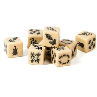 Ensemble de 7 dés polyédriques en corne uniques, durables, écologiques et luxueux pour les jeux de rôle sur plateau, collectionneurs Tradebyd