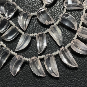 Perles de quartz rose à facettes en forme de doigt de dame en gros Conceptions créatives de pierres précieuses roses naturelles pour la fabrication de bijoux - Product Image 3