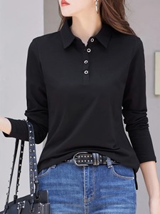 Camisas Polo Personalizadas Nuevas de Manga Larga para Mujer, 100% Algodón, Transpirables, de Verano, Camisas Polo Elegantes de Primera Calidad para Mujer - Product Image 5