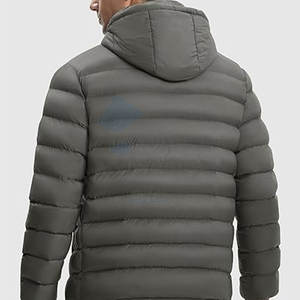 Veste à capuche détachable pour hommes en gros Manteau d'hiver léger résistant à l'eau isolé Logo Impression Patch Broderie - Product Image 3