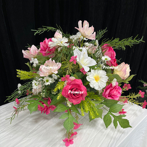 Promise Will You Marry Me <b>Flower</b> Decoration Pink Rose <b>Artificial</b> <b>Flower</b> Runner <b>Flower</b> Row Table Arrangement - Product Image 2
