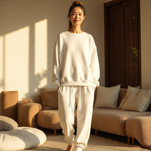 Women's Heavyweight Oversize Sweatpants Loose Fit <b>Jogging</b> Running Pajama with High Drawstring Waist and Winter Style - Product Image 2